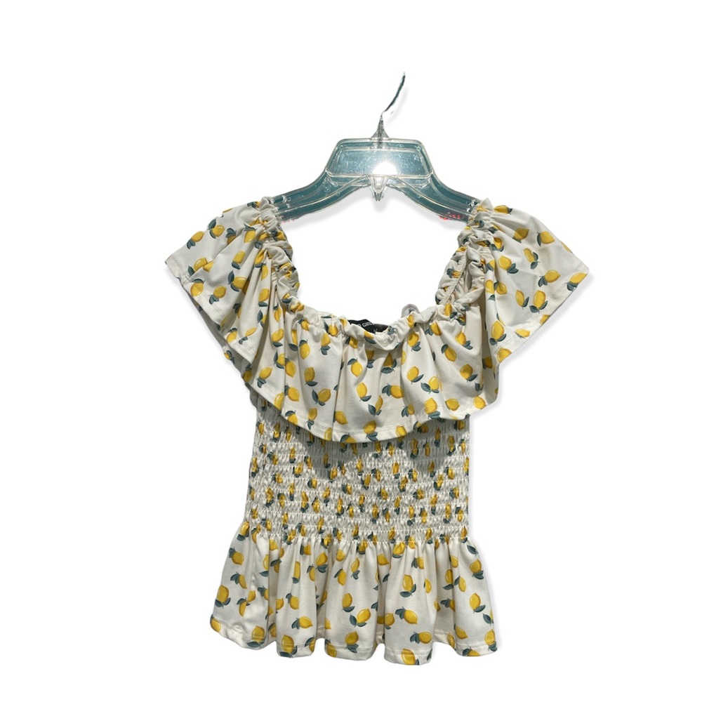 White Blouse w/ Lemon Design